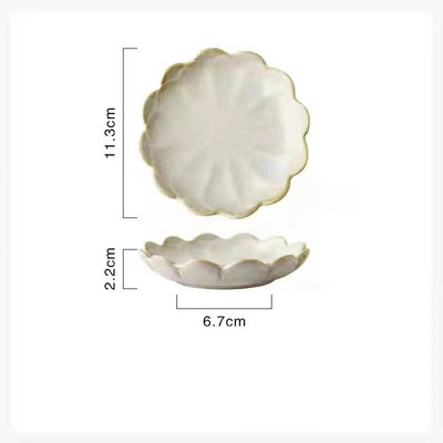 Изящна керамична чиния Аромат Малък вкус Ястие Ястие с подправки Чиния за храна Ястие с европейска форма на цвете Порцеланов сервиз