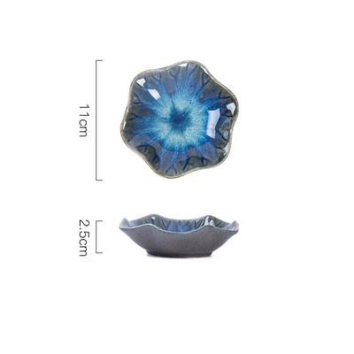 Изящна керамична чиния Аромат Малък вкус Ястие Ястие с подправки Чиния за храна Ястие с европейска форма на цвете Порцеланов сервиз