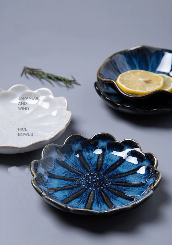 Finom kerámia tányér ízű kis ízű edény fűszeres étel ételtál európai virág alakú edény porcelán étkészlet