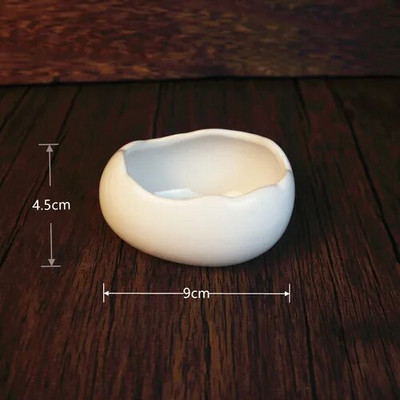 Бяла креативна керамична купа с яйчени черупки Ресторантски сервиз Купа със специална форма Купа за плодова салата Артистична концепция Купа за чинии