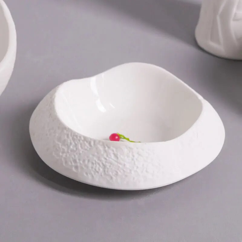 Kerámia étterem előétel Kreatív desszert uzsonnatál francia kereskedelmi nyugati ételtál különleges alakú tányér