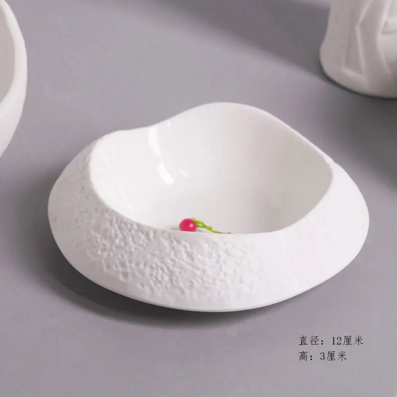 Kerámia étterem előétel Kreatív desszert uzsonnatál francia kereskedelmi nyugati ételtál különleges alakú tányér