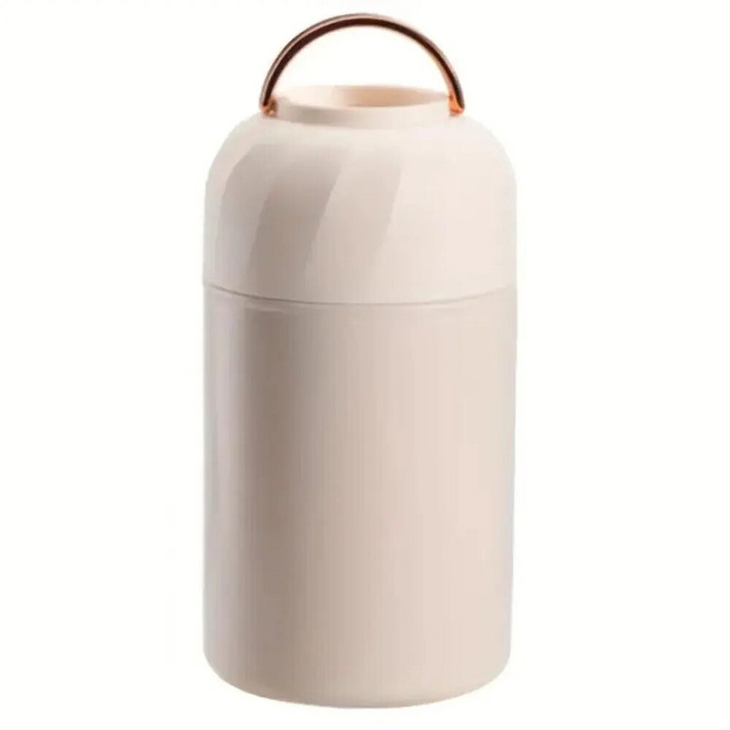 Szigetelt élelmiszer-edény, rozsdamentes acél hengeres ebédtartó, leveshez, zabkásához, salátához és sok máshoz, iskolába és irodába