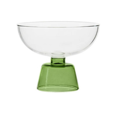 Цветен стъклен бокал Прозрачна купа Купа за сладолед Чаша за кисело мляко Десертна купа Домашна десертна чиния Чаши със силиконов борат