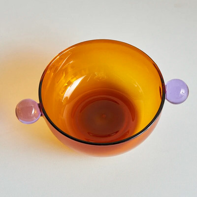 4,5-инчова купа за сладолед с дръжка Стъклена купа за кисело мляко Японска купа Цветна стъклена посуда Купа за супа Топлоустойчиво стъкло