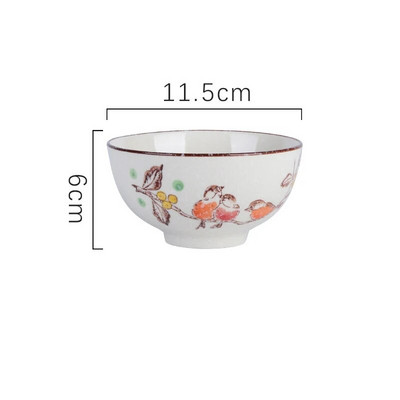 4,5-инчова керамична домакинска купа за ориз Японски ретро ресторант Домашни прибори за хранене Ястия Купа за супа
