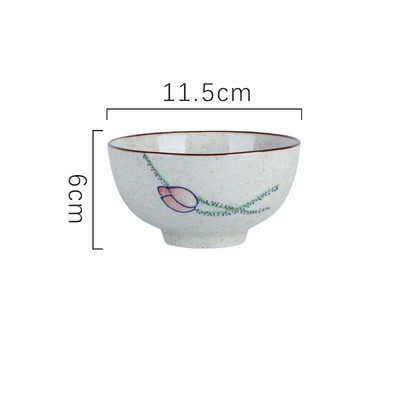4,5-инчова керамична домакинска купа за ориз Японски ретро ресторант Домашни прибори за хранене Ястия Купа за супа