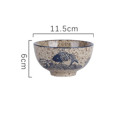 4,5-инчова керамична домакинска купа за ориз Японски ретро ресторант Домашни прибори за хранене Ястия Купа за супа