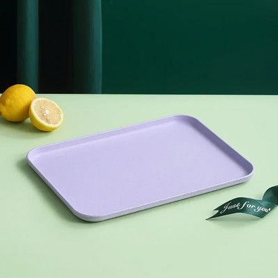 Пшенична слама Плодова салата Тава Правоъгълна Дим Сум Десерт Плодова чиния Барбекю Шишчета Тава с голям капацитет Квадратни тави за бързо хранене