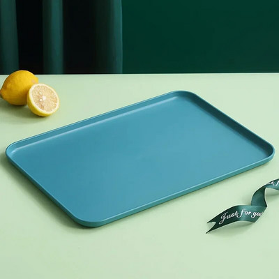 Пшенична слама Плодова салата Тава Правоъгълна Дим Сум Десерт Плодова чиния Барбекю Шишчета Тава с голям капацитет Квадратни тави за бързо хранене