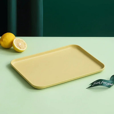 Пшенична слама Плодова салата Тава Правоъгълна Дим Сум Десерт Плодова чиния Барбекю Шишчета Тава с голям капацитет Квадратни тави за бързо хранене