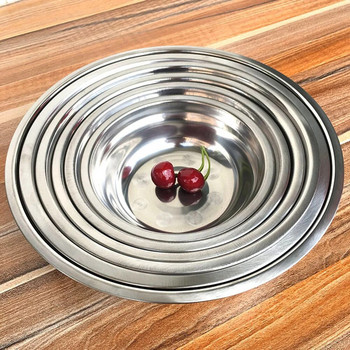 Μπολ από ανοξείδωτο ατσάλι DIY Κέικ Ψωμί Σαλάτα Μίξερ Δείπνο Στρογγυλή Σούπα Μπολ Πιάτο Κουζίνας Εργαλεία Μαγειρικής 6 Μέγεθος 14-24 εκ.