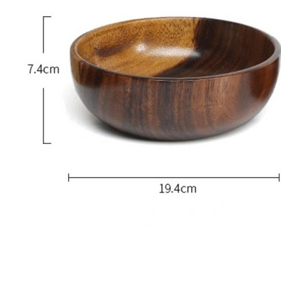 Дървена купа в японски стил Природа Купа Купи за супа/салата Оризови прибори Домакински леген Чиния с плодове Купа за салата Дървена купа за супа