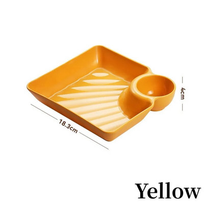 Нова квадратна чиния за кнедли от 2/1 бр. с пространство за закуски с оцет. Творческа разделена тава, сервизи, коледни сервизи