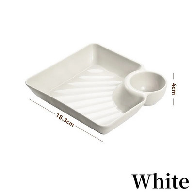 Нова квадратна чиния за кнедли от 2/1 бр. с пространство за закуски с оцет. Творческа разделена тава, сервизи, коледни сервизи