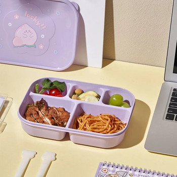 Кутия за обяд Bento 5 отделения Контейнери за приготвяне на храна Кутия за обяд за деца Издръжливи контейнери за многократна употреба без BPA за съхранение на храна Училища