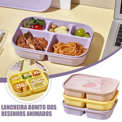 Bento Lunch Box 5 rekeszes étkezés előkészítő konténerek Ebéddoboz gyerekeknek Tartós BPA-mentes, újrafelhasználható élelmiszertároló konténerek Iskolák