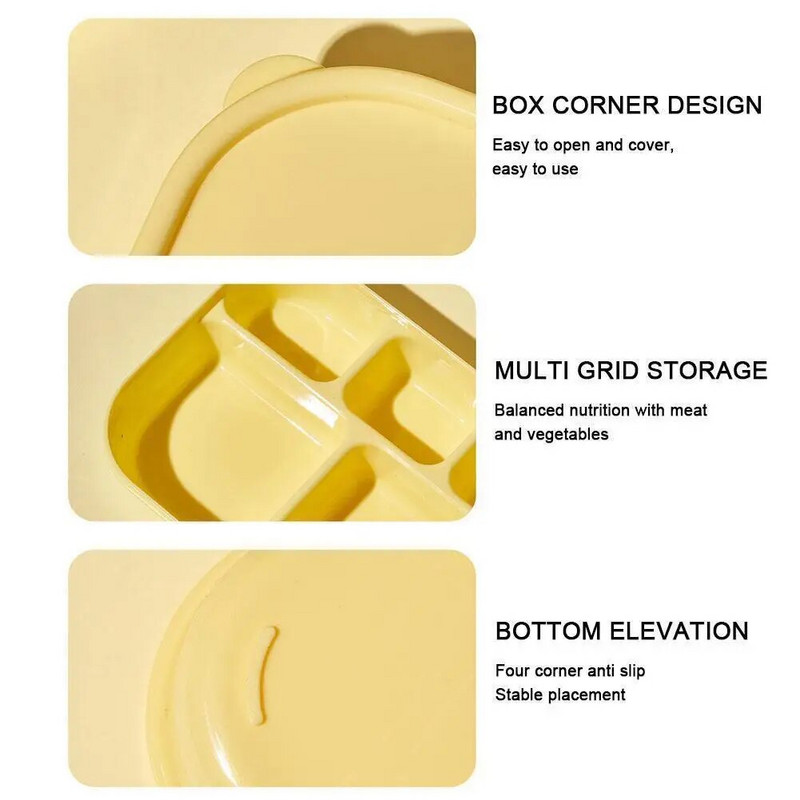 Bento Lunch Box 5 rekeszes étkezés előkészítő konténerek Ebéddoboz gyerekeknek Tartós BPA-mentes, újrafelhasználható élelmiszertároló konténerek Iskolák