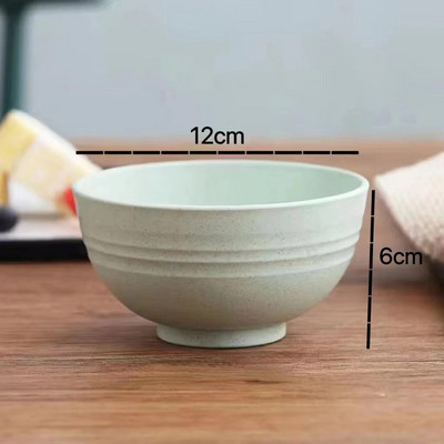 5 бр. 12 см купи за салата от пшенична слама Нечупливи купи за смесване Купи за супа за многократна употреба в съдомиялна машина, подходящи за микровълнова фурна за домашна кухня