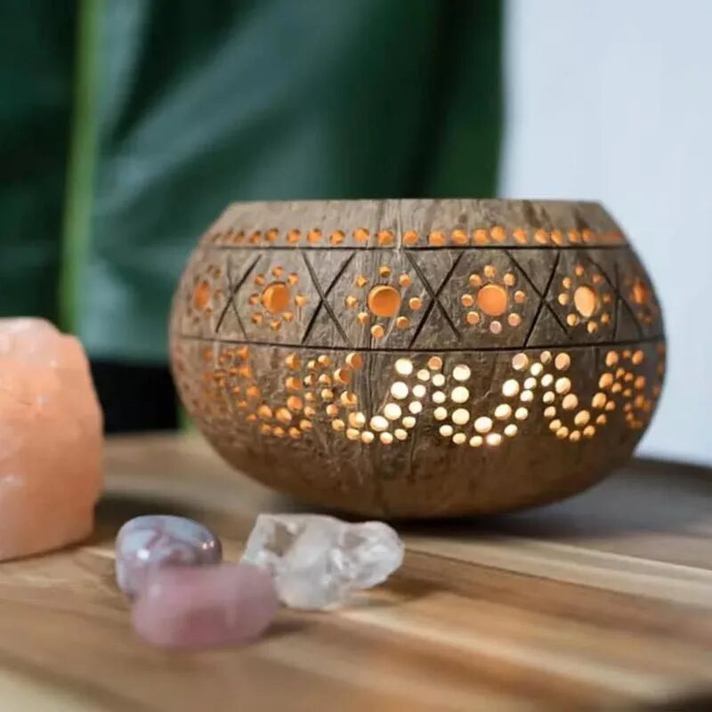 1db Natúr kókuszos tál kanál szett héj 12-15cm saláta tészta rizs gyümölcs falatok fa Evőeszközök étterem konyha