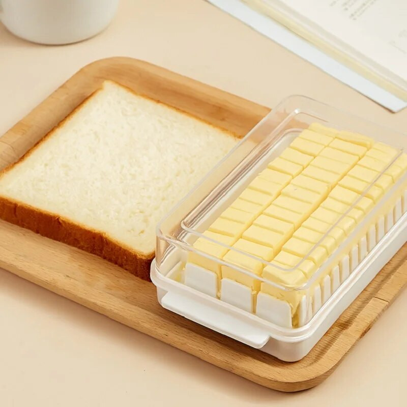 Vajas sajtvágó tárolódoboz fedővel Háztartási Konyha Sütő Étel Vaj Hűtő Friss Tartó Tartály Sütőeszköz