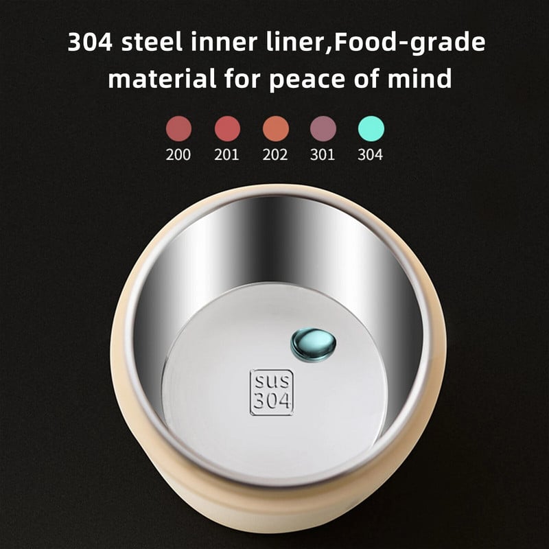 Állandó hőmérsékletű ebédlődoboz 304 rozsdamentes acél USB elektromos reggeli bögre munka hordozható autós dugaszolható hőszigetelő edény