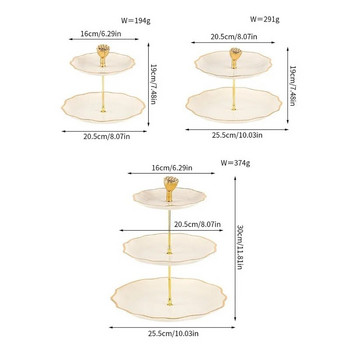3 слоя Плодова чиния Кексчета Десерти Бонбони Бюфет Стойка Кула Сватбена парти Торта Десерт Поднос Плодове Дисплей Чиния Ястие за закуска