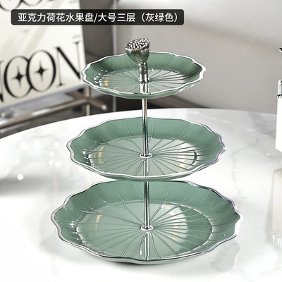 3 слоя Плодова чиния Кексчета Десерти Бонбони Бюфет Стойка Кула Сватбена парти Торта Десерт Поднос Плодове Дисплей Чиния Ястие за закуска