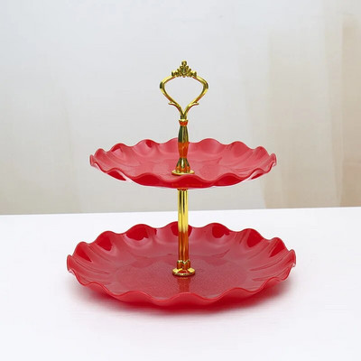 3 слоя Плодова чиния Кексчета Десерти Бонбони Бюфет Стойка Кула Сватбена парти Торта Десерт Поднос Плодове Дисплей Чиния Ястие за закуска