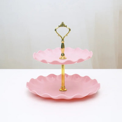 3 слоя Плодова чиния Кексчета Десерти Бонбони Бюфет Стойка Кула Сватбена парти Торта Десерт Поднос Плодове Дисплей Чиния Ястие за закуска