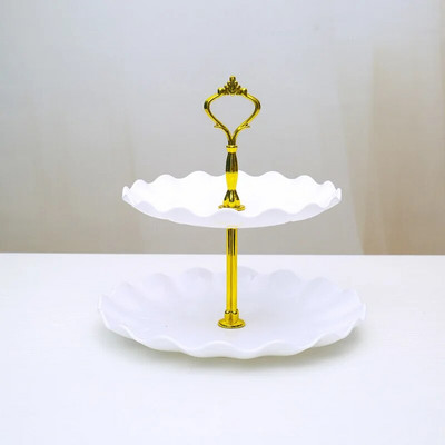 3 слоя Плодова чиния Кексчета Десерти Бонбони Бюфет Стойка Кула Сватбена парти Торта Десерт Поднос Плодове Дисплей Чиния Ястие за закуска