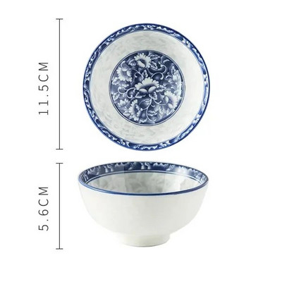 Китайски ретро стил Керамична домашна малка купа за ориз Порцеланова купа за супа с юфка Личност Китайски сервиз H193