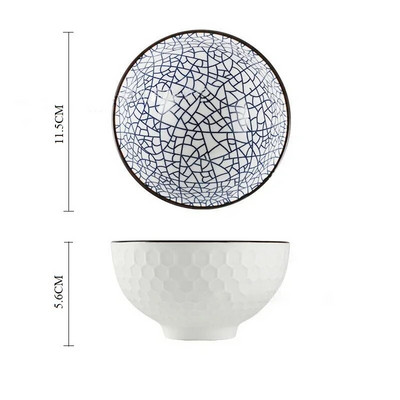 Китайски ретро стил Керамична домашна малка купа за ориз Порцеланова купа за супа с юфка Личност Китайски сервиз H193