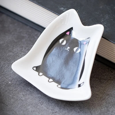 1бр Керамична малка чиния в японски стил Творчество Домашен Ресторант Соев сос Оцет Горчица Подправка Животинско керамично ястие Кухня