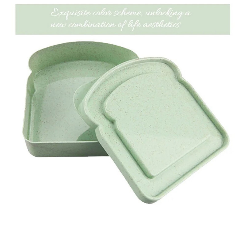 Hordozható szilikon szendvics pirítós bento doboz fogantyúval Környezetbarát ebéd ételtartó mikrohullámú sütő piknik, diák ebéddoboz