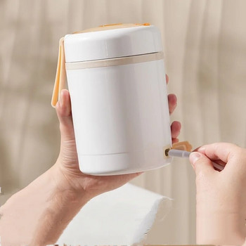Φλιτζάνι πρωινού από ανοξείδωτο ατσάλι με βύσμα USB μονωμένο φλιτζάνι σούπας Κύπελλο κουάκερ Φορητό εξωτερικό κύπελλο νερού Θερμαινόμενο μονωμένο κουτί γεύματος