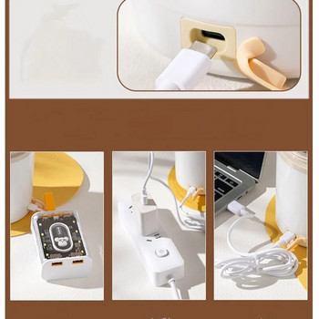 Φλιτζάνι πρωινού από ανοξείδωτο ατσάλι με βύσμα USB μονωμένο φλιτζάνι σούπας Κύπελλο κουάκερ Φορητό εξωτερικό κύπελλο νερού Θερμαινόμενο μονωμένο κουτί γεύματος