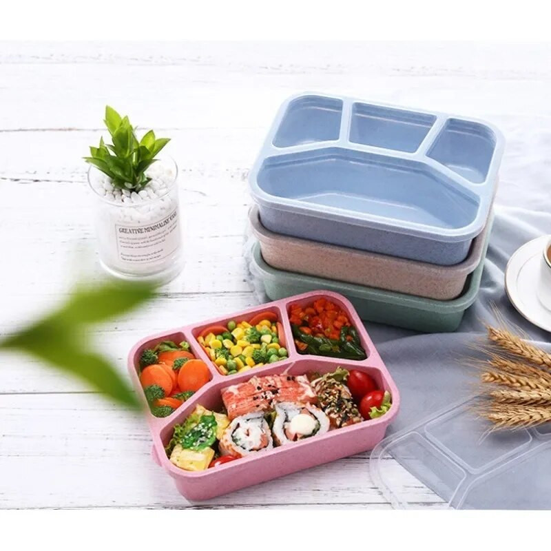 Rekeszbe zárt ebédlődobozok gyerekeknek és diákoknak Gyümölcsös dobozok Salátás dobozok Munkahelyi Mikrohullámú Fűtés Bento Box