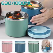 Φορητό Thermos μονωμένο κουτί γεύματος στεγανό σφραγισμένο κουβά κουτί φαγητού πολλαπλών στρώσεων Στρογγυλό κουτί bento