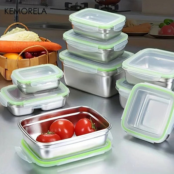 Кутия за обяд Bento от неръждаема стомана 304 за деца, възрастни, преносима запечатана кутия, съхраняваща свежест, контейнери за съхранение на храна за работа, пикник
