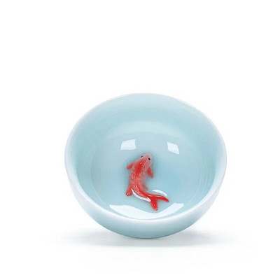 Китайски чаши за чай Порцеланови комплект чаши за чай с риба Celadon Чайник с насипни листа Сервии за пиене Чай Oolong Керамични комплекти за чай от Китай Кунг Фу