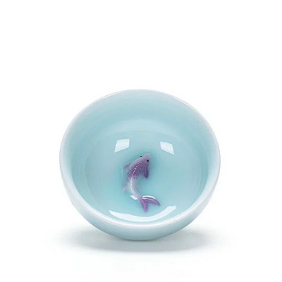 Китайски чаши за чай Порцеланови комплект чаши за чай с риба Celadon Чайник с насипни листа Сервии за пиене Чай Oolong Керамични комплекти за чай от Китай Кунг Фу