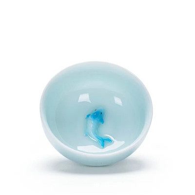 Китайски чаши за чай Порцеланови комплект чаши за чай с риба Celadon Чайник с насипни листа Сервии за пиене Чай Oolong Керамични комплекти за чай от Китай Кунг Фу