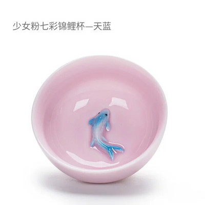 Китайски чаши за чай Порцеланови комплект чаши за чай с риба Celadon Чайник с насипни листа Сервии за пиене Чай Oolong Керамични комплекти за чай от Китай Кунг Фу