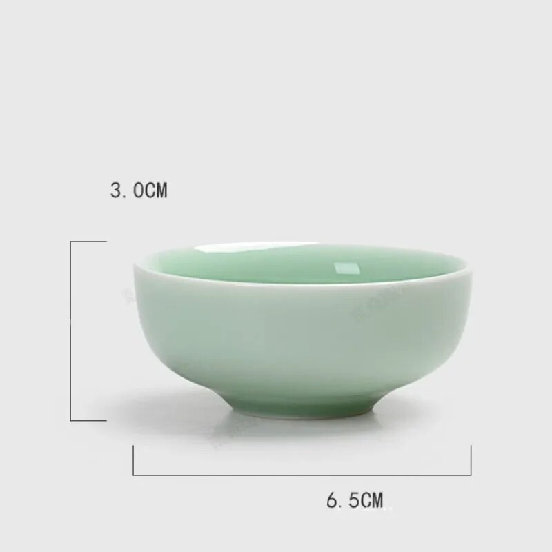 Kínai teáscsészék Porcelán celadon halas teáscsésze szett Laza levelű teáskanna ivóedény Oolong Tea Kerámia Kínai Kung Fu teáskészletek