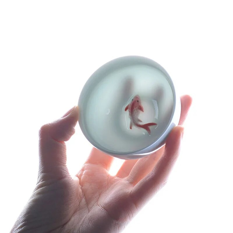 Kínai teáscsészék Porcelán celadon halas teáscsésze szett Laza levelű teáskanna ivóedény Oolong Tea Kerámia Kínai Kung Fu teáskészletek