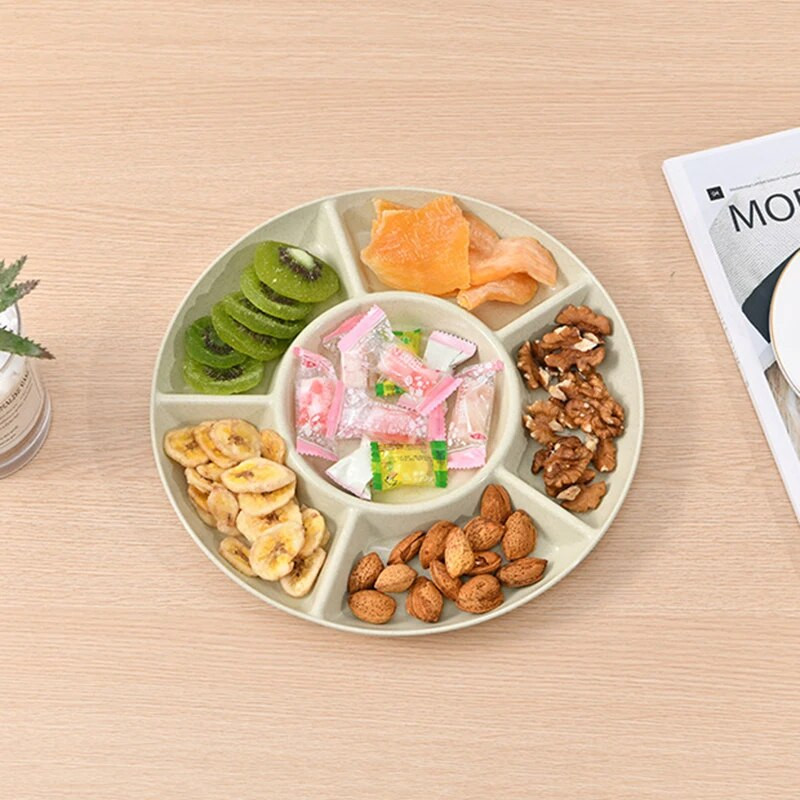 1 db Élelmiszertároló tálca Diós tál édesség snackek Szervertál Osztott aszalt gyümölcsből készült snacktál Előétel Tálaló bulira