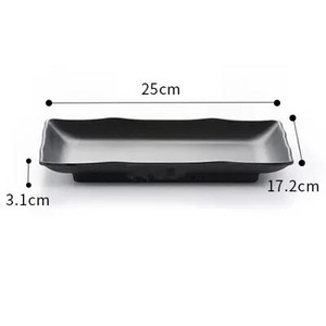 Черен скраб Раирана барбекю Месна чиния Суши Меламин Кухненски прибори Корейска кухня Саури Плодов десерт Чиния за съхранение на суши