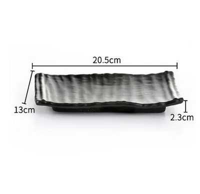 Черен скраб Раирана барбекю Месна чиния Суши Меламин Кухненски прибори Корейска кухня Саури Плодов десерт Чиния за съхранение на суши