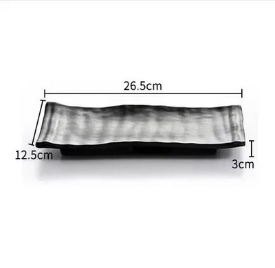 Черен скраб Раирана барбекю Месна чиния Суши Меламин Кухненски прибори Корейска кухня Саури Плодов десерт Чиния за съхранение на суши